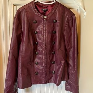 FAUX LEATHER MILITARY JACKET